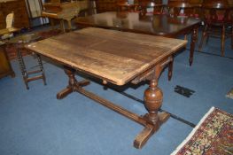 1930's Oak Width Extending Refectory Table
