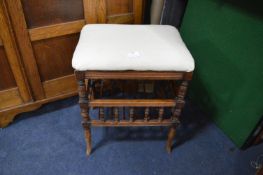 Walnut Framed Piano Stool