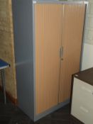 *5ft Stationery Cabinet in Silver & Light Beech Fi