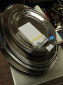 *Nineteen Stainless Steel Serving Dishes and Platt