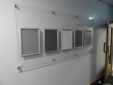 *Perspex Wall Mounted Screen with Five A3 Clip Fra