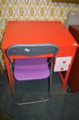 Red Painted Slope Top Child's Desk with Folding Ch