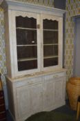 White Painted Edwardian Bookcase on Cupboard Base