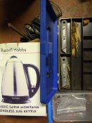 Kettle, Inspection Lamp and a Small Toolbox with C