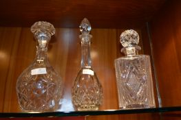 Three Glass Decanters