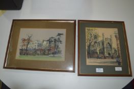 Two Framed Watercolours - St Mary's Beverley