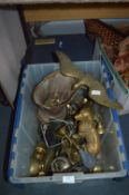 Storage Box Containing Brass & Copper Ware