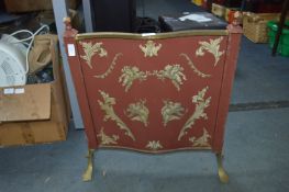 Brass Decorative Cherub Design Fire Screen