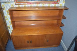 Teak Three Door Cabinet with Bookshelf