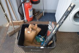 Box Containing Dunlop Boots, Socket Bar, Spirit Le