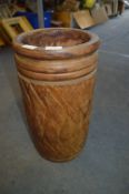 Carved Wood Umbrella Vase