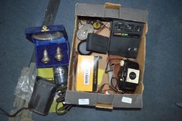 Box Containing Vintage Cameras etc.