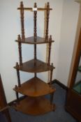 Mahogany Effect Five Height Corner Whatnot