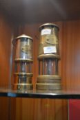 Two Brass Miners Lamps