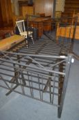 Black Tubular Metal Double Bed Base