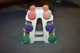 Set of Ladies Dumbbell Weights (1lb, 2lb and 3lb)