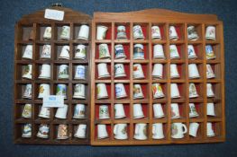 Quantity of Collectible Thimbles in Display Shelve
