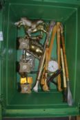 Green Storage Box Containing Brass Horses, Back Sc