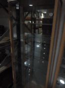 Mirrored Back Glass Display Cabinet 168x57x33cm