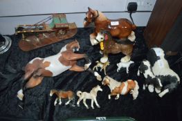 Quantity of Pottery Horse Ornaments - Shire Horses
