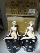 *Six Sunbathing Lady Trinket Boxes