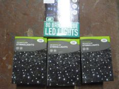 *Three Boxes of 100 White LED String Lights and a