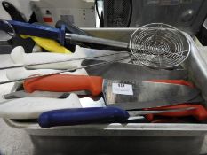 *Tray Containing Assorted Chefs Knives