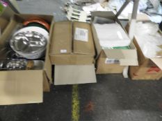 *Five Boxes of Assorted Crockery, Disposable Packa
