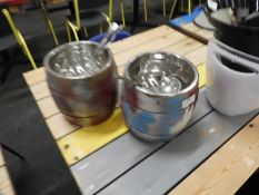 *Two Stainless Steel Bowls with Ladles