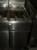 *Fast Fry Stainless Steel Gas Fired Two Basket Sin