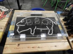 *Neon Barbecue Pig Sign
