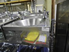 *Stainless Steel Wash Hand Basin with Lever Taps