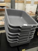 *Six Plastic Storage Boxes