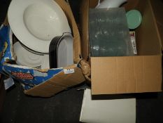 *Two Boxes of Assorted Crockery