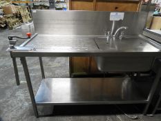 *Stainless Steel Commercial Sink Unit with Left Ha