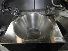 *Stainless Steel Wash Hand Basin with Lever Taps