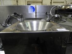 *Stainless Steel Wash Hand Basin with Lever Taps