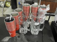*Four Jim Beam Glass Jugs, Drinking Cups, etc.