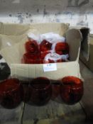 *Sixteen Red Glass Tea Light Holders