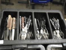 *Tray Containing Steak Knives & Forks