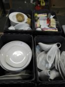 *Four Plastic Boxes Containing Assorted Crockery I