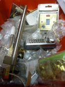 Box of Assorted Handles, Locks, etc.