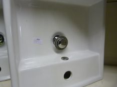 *Rectangular White Ceramic Sink with Tap Hole