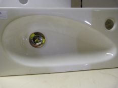 *Small White Rectangular Sink with Tear Shaped Bow