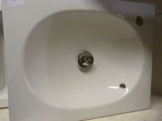 *Medium Rectangular White Ceramic Sink with Oval B