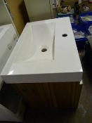 *Oak Effect Wall Hung Vanity Unit with Composite S