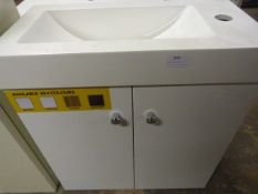 *White Wall Hung Vanity Unit with Composite Sink a