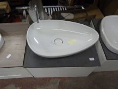 *Wall Mounted Cabinet with Grey Worktop and Oval C