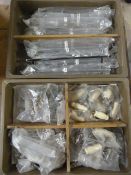 Two Trays of Chrome and Porcelain Handles and Scre