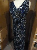 *Five Blue Floral V-Neck Dresses (Various Sizes)